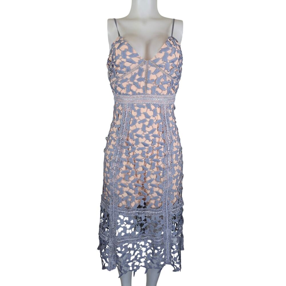HD In Paris Anthropologie Lilac Mini Lace Overlay Stunning Women's Dress SP NWT